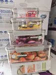 4-Piece Transparent Acrylic Food Storage Container Set - 1