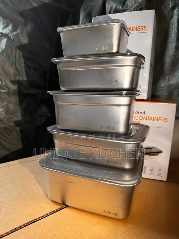 Premium Stainless Steel Food Storage Container Set (5 Pieces) - 1