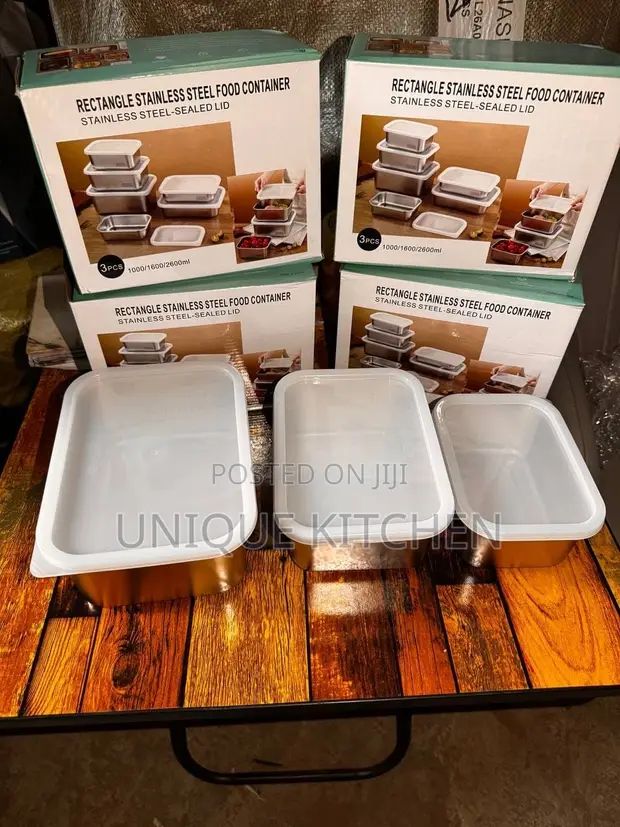 3pcs Stainless Steel Food Storage Containers - 1