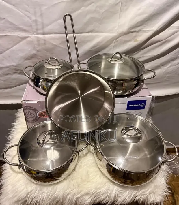 Korkmaz Stainless Steel Pot Set - 9 Pieces - 1