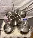 Korkmaz Stainless Steel Pot Set - 9 Pieces - 1