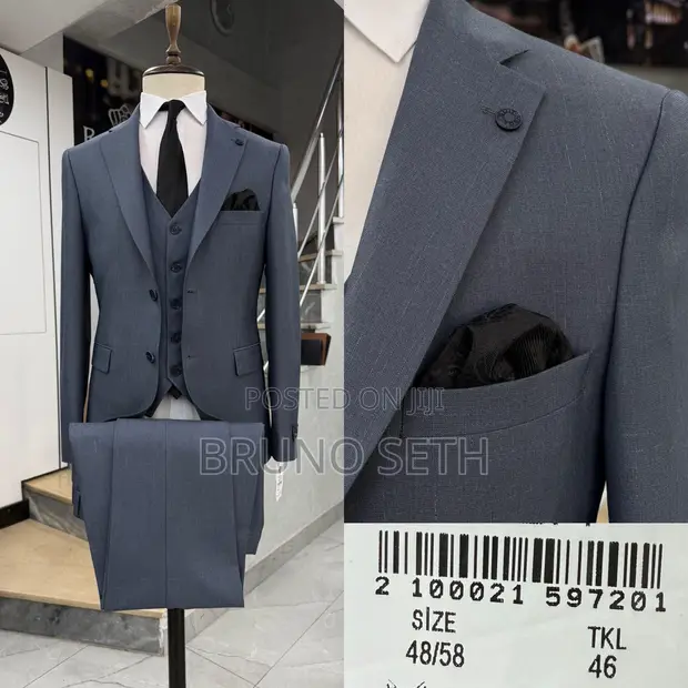 Quality Bilbao 3-Piece Men's Suit - Ash - 1