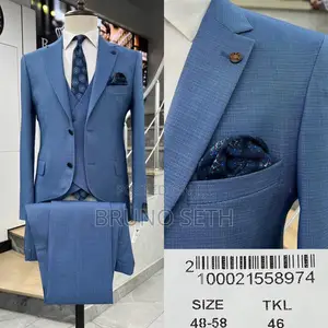 Bilbao Men's Blue Formal Suit - 3 Piece Set
