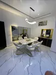Contemporary Marble Dining Table with 6 Chairs - 2