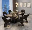 Contemporary Marble Dining Table with 6 Chairs - 3