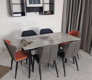 Luxury Ceramic Marble Dining Table tare da 6 Chairs