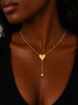 Harrietta Shop Kyakkyawar Sarkar Zinariya ta Y-Necklace - 2