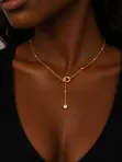 Harrietta Shop Kyakkyawar Sarkar Zinariya ta Y-Necklace - 4