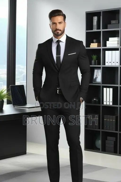 Arare Black Double Breasted Suit - 1