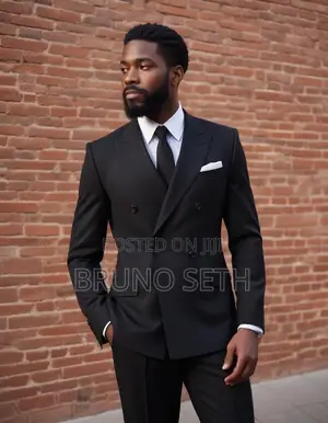 Arare Black Double Breasted Suit