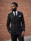 Arare Black Double Breasted Suit - 2