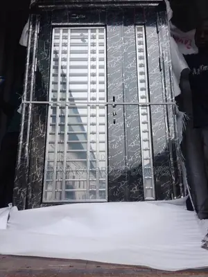 7ft x 4ft Marble Black Glass Security Door