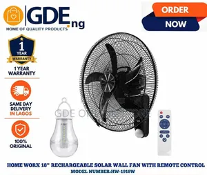 Home Work 18" Fan mai Sake Gina Baturi tare da Hasken Rana