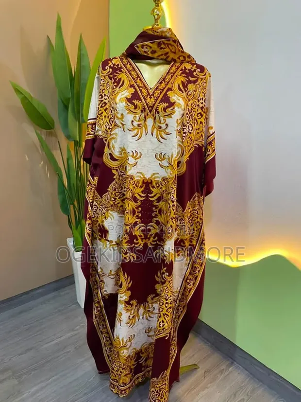 Indian Lightweight Bubu Gown with Scarf - 1