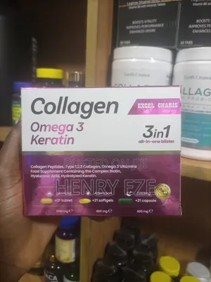 Excel Charis Collagen Omega 3 Keratin 3-in-1 Supplement