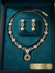 Elegant Bridal Jewelry Set - Gold/Silver - 2