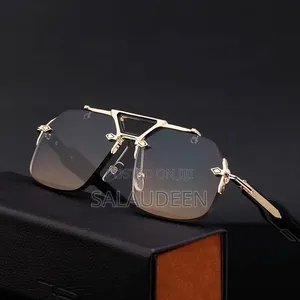 Luxury Double-Beam Metal Sunglasses - Men's