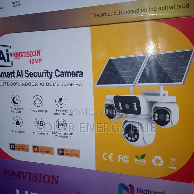 3-Lens 12MP Smart AI Solar Camera with Live Audio - 1