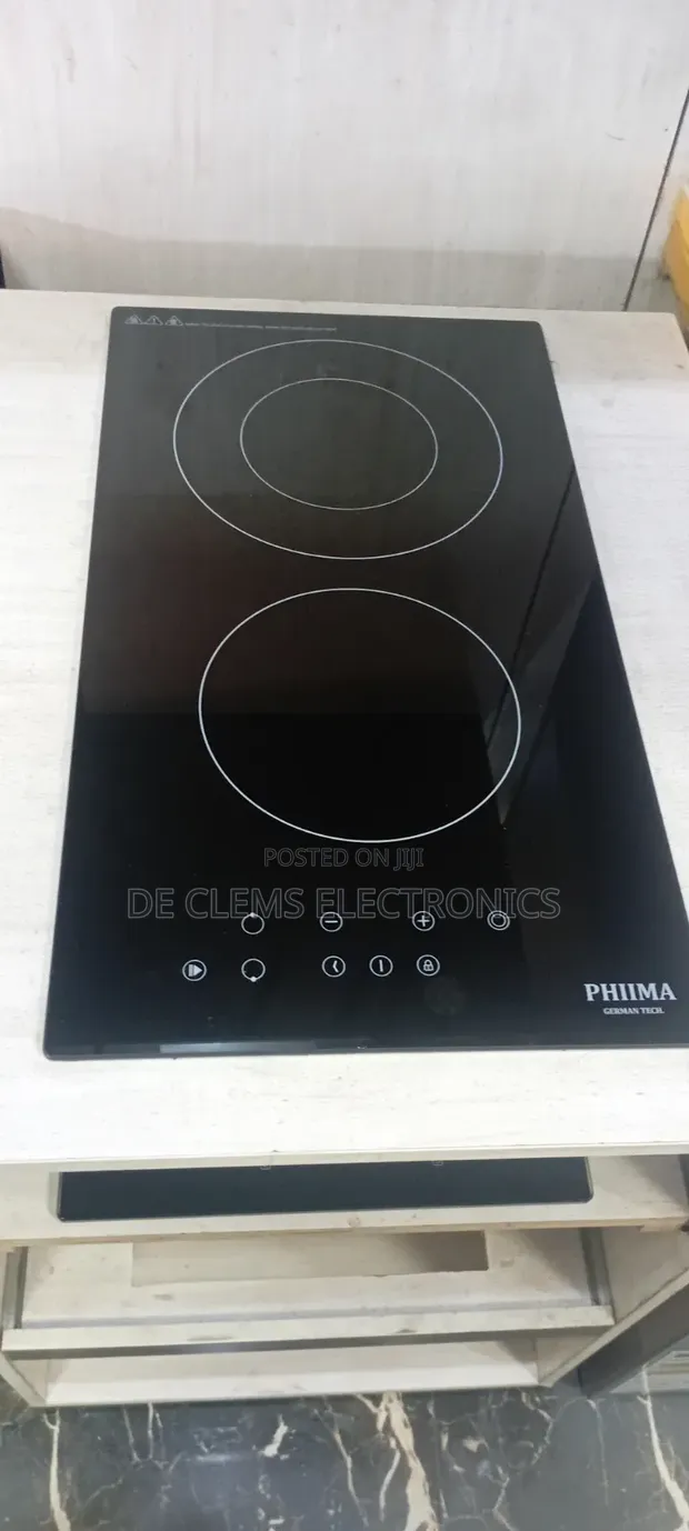 Phiima 2-Burner Built-in Electric Cooker - Black Glass - 1