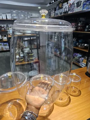 5-Piece Acrylic Pantry Storage Jars with Crystal Knob Lids