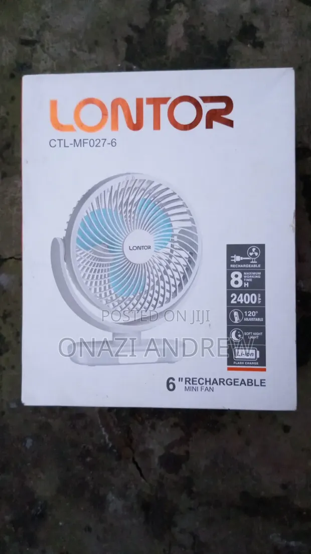 Brand New Lontor 6" Rechargeable Fan - 1