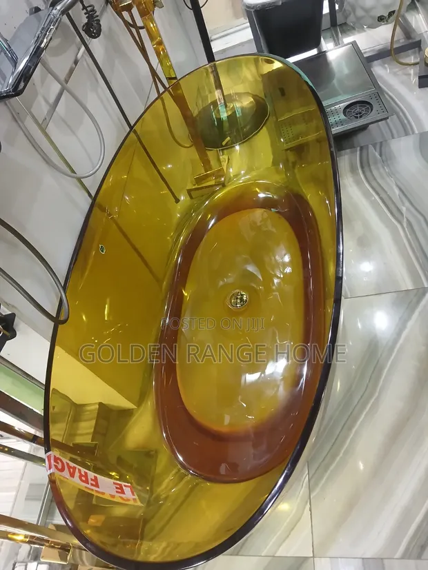 Gold Transparent Luxury Freestanding Bathtub - 1