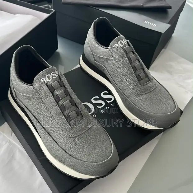 Hugo Boss Premium Luxury Men's Sneakers - Gray - 1