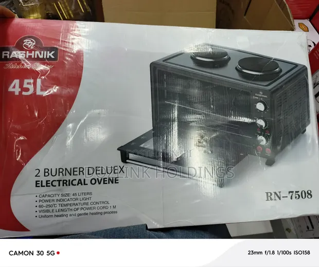 45L Deluxe Electric Oven with 2 Burners - 1