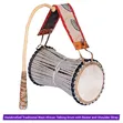 Handcrafted West African Talking Drum with Beater - 1