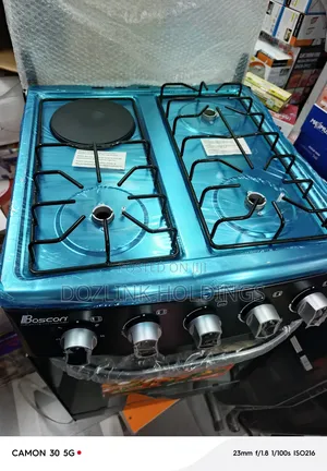 Boscon 3-Burner Electric Standing Gas Cooker with Oven