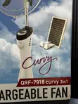 Qasa 18" Curvy 3-in-1 Rechargeable Fan da Solar Panel & 2 Bulbs - 2