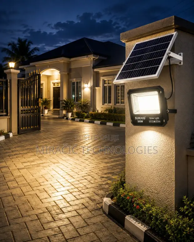500W Solar Flood Light with Panel - 1