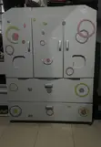 Baby Cot and Wardrobe - Gray - 1
