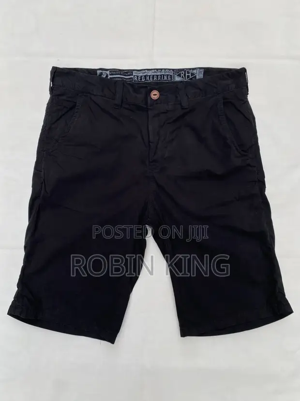 RED HERRING Black Chinos Shorts W32 L21 - 1