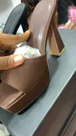 Zara Block Heel Slippers - Brown - 2