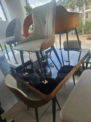 Modern Dining Table Set Mai Bakar Gilashi A Sama
