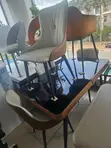 Modern Dining Table Set Mai Bakar Gilashi A Sama - 2