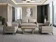 Executive Dual-Tone Leather Sofa Set - 3 Seater, 2 Armchairs - 2