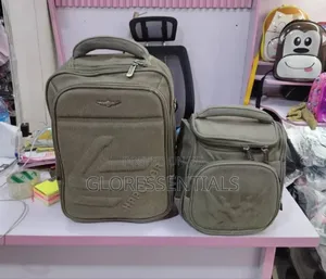 Khaki School Bag with Lunch Box