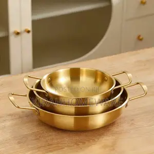 Golden Stainless Steel Seafood Bowl (18-22cm)