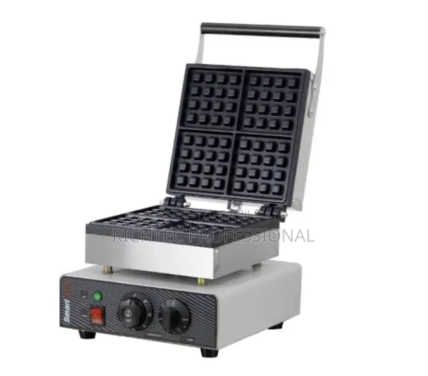 Commercial Single Square Electric Waffle Maker - 2-Slice - 1