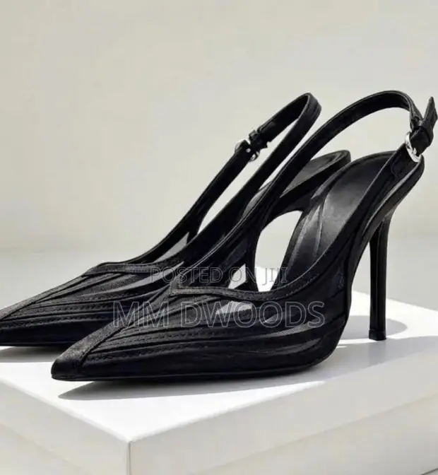 Zara Pointed Linen Heel Shoes - 1