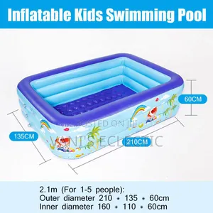 210cm Large Inflatable Family Swimming Pool (3-Ring)