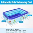 210cm Large Inflatable Family Swimming Pool (3-Ring) - 1