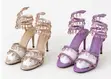 Mata masu Kyau na Rhinestone Ankle-Wrap Stiletto High Heels - 4