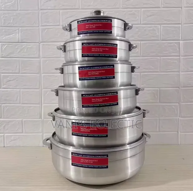 6-Piece Heavy Gauge Cast Aluminum Cookware Set (Satin Finish) - 1