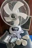 Two Lion Rechargeable Table Fan with 3 Bulbs - 1