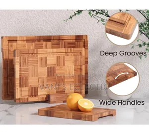 Premium 3-Piece Bamboo Cutting Board Set with Stand