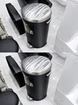 Premium MOMЕAT Bass Series Pedal Waste Bin - Black - 2