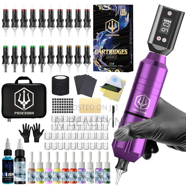 Poseidon Wireless Tattoo Machine Kit - 1